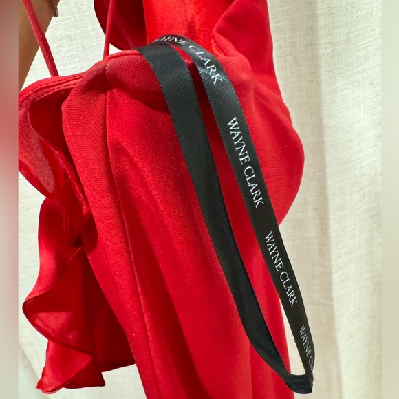 Wayne Clark red ruffle gown - Picture 3 of 4